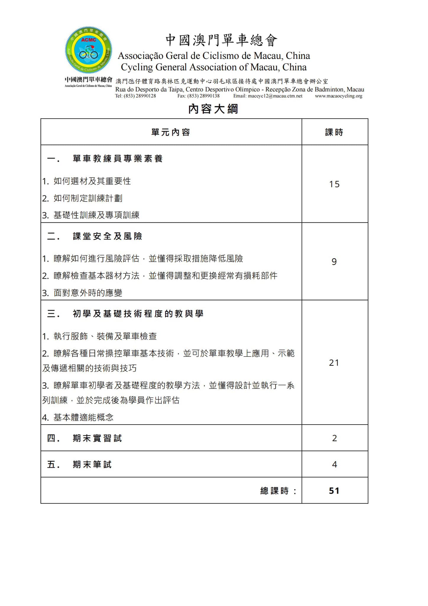 2024澳門單車導師課程班(图3)